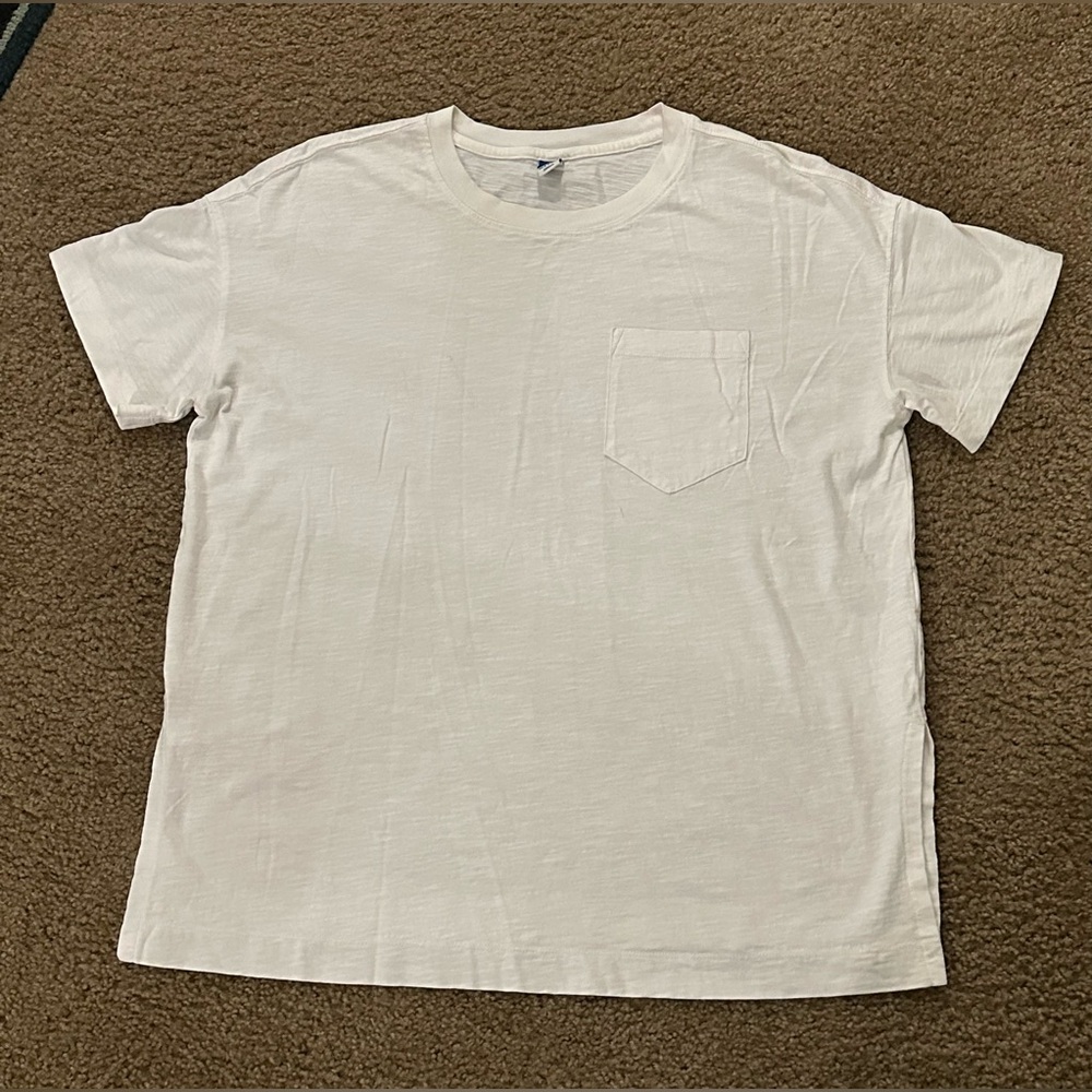 Short-Sleeve Vintage Slub-Knit Tunic T-Shirt - White - S - Picture 2 of 4